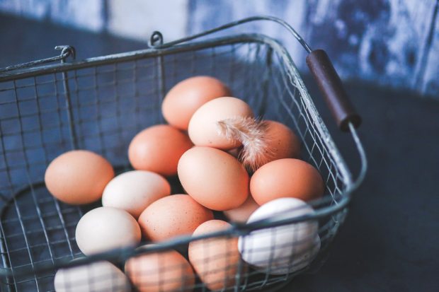 Eggs in a wire basket